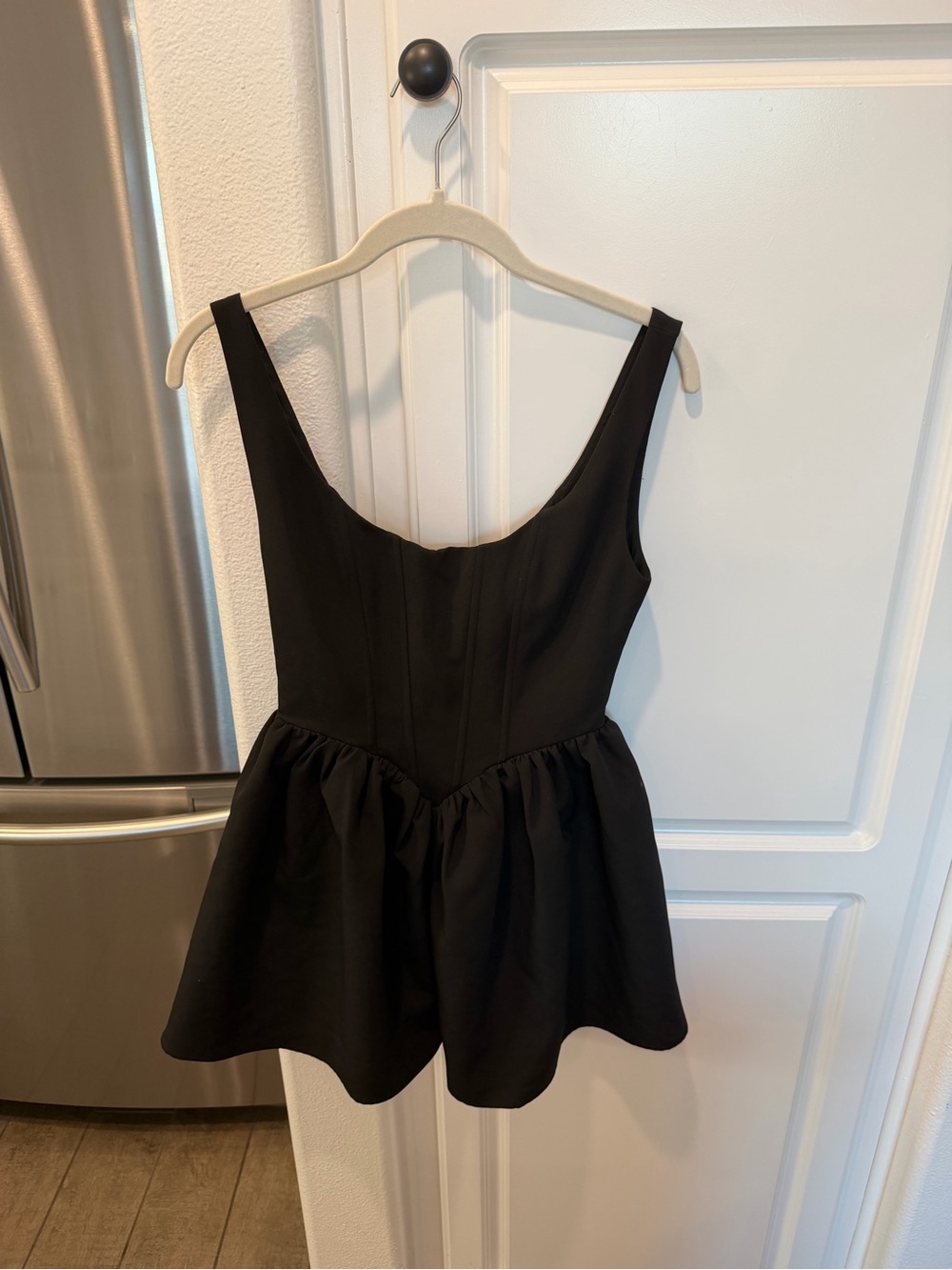Black Mini Dress with Scoop Neck